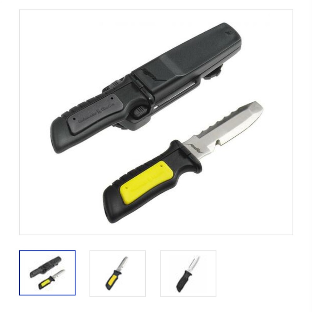 Underwater Kimetics fusilier hydralloy blunt nose dive knife. (NEW)